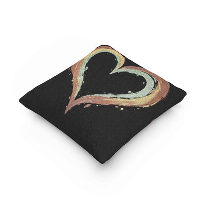Oreiller cœur peint | Coussin décoratif tissé, coussin cœur bohème
