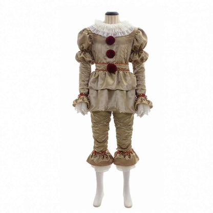 Ensemble de costume de clown pour femme – Tenue de bouffon pour fête d'Halloween avec accessoires