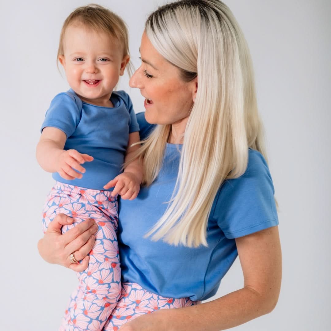 Bamboo Baby Short-Sleeved Bodysuit | Tidal Blue