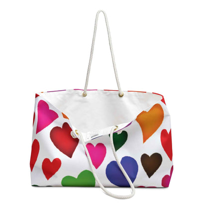 Sac de voyage grand format à motif de cœurs colorés | Grand cabas, Sac de voyage Cœurs Arc-en-ciel