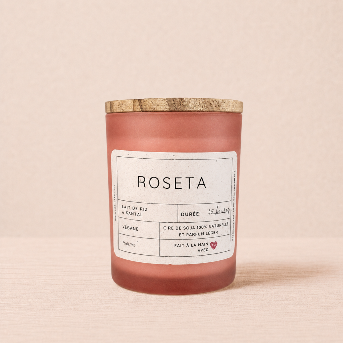 Bougie lait de riz & santal 7oz