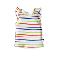 Baby/Kids' Bamboo Ruffle Shoulder | Rainbow Stripe