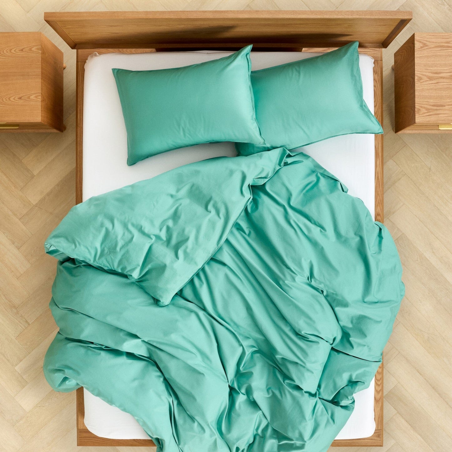 Taie d'oreiller enveloppe turquoise
