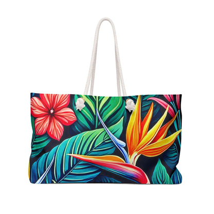 Sac de voyage Tropical Hibiscus Floral | Feuilles d'Oiseau de paradis, Grand sac fourre-tout