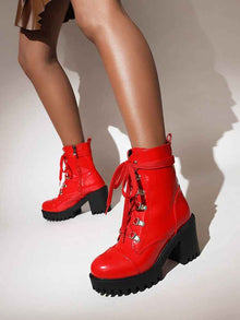 Bottes mi-mollet en cuir verni pour femme – Chaussures mode style cavalier à talons hauts