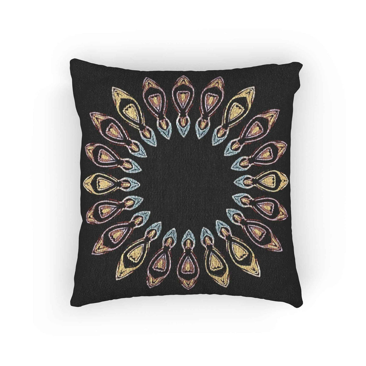 Oreiller tissé à motif géométrique | Coussin décoratif