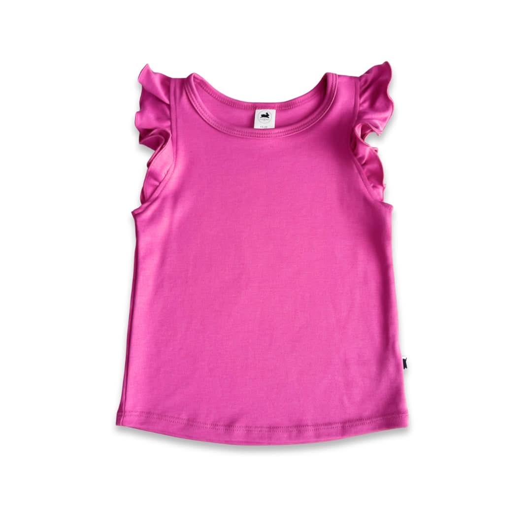 Baby/Kids' Bamboo Ruffle Shoulder | Rainbow Stripe
