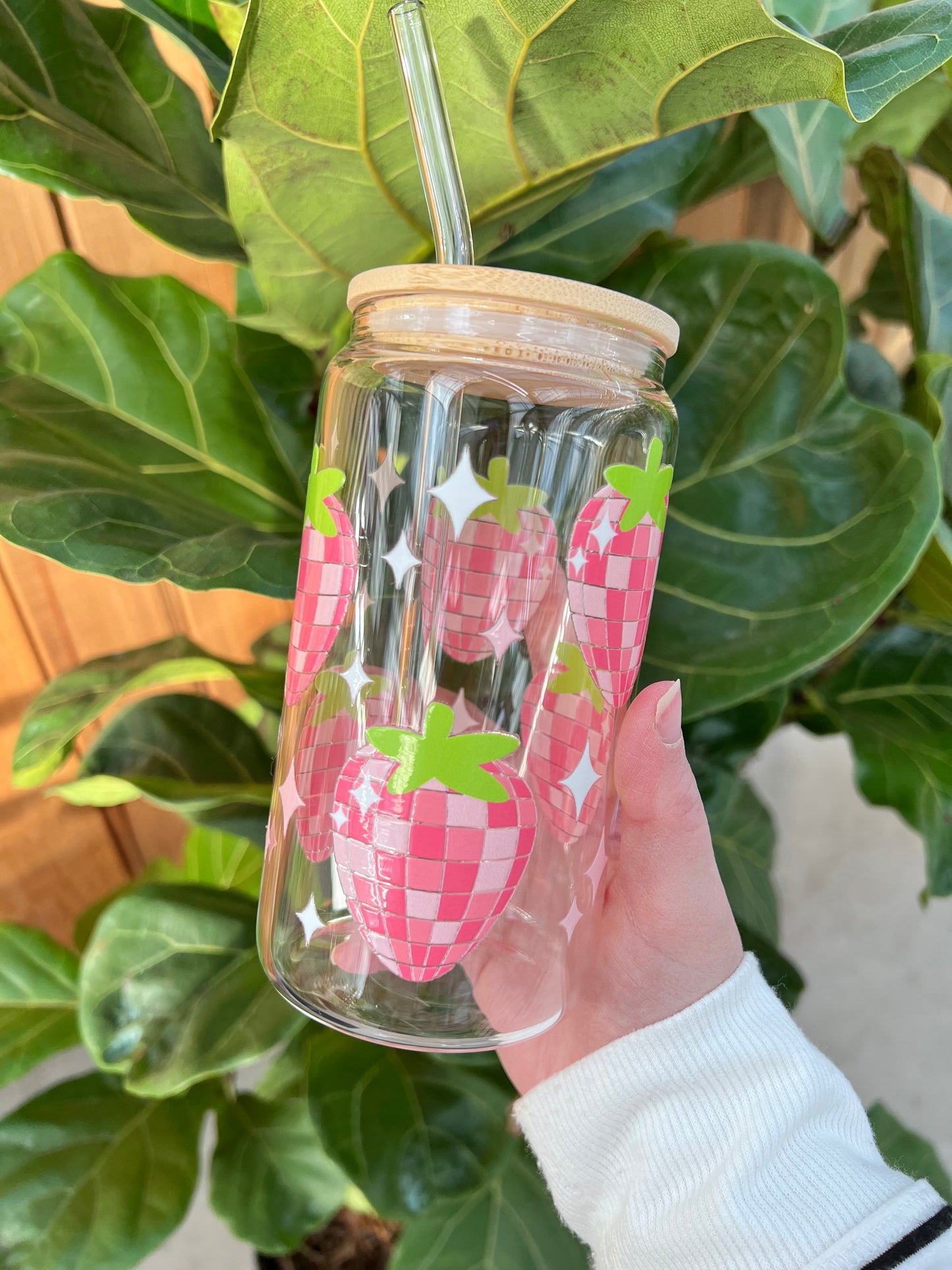 Gobelet en verre fraise disco