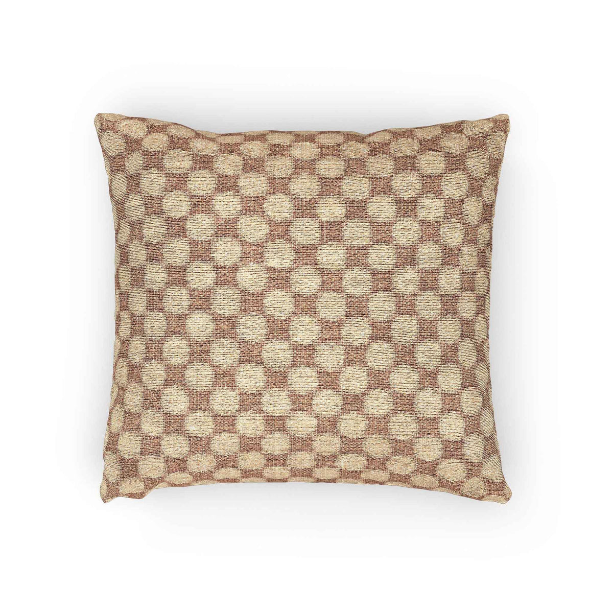 Oreiller à motif tissé à carreaux | Coussin décoratif géométrique marron neutre