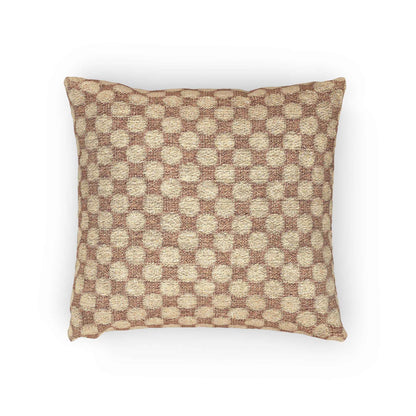 Oreiller à motif tissé à carreaux | Coussin décoratif géométrique marron neutre
