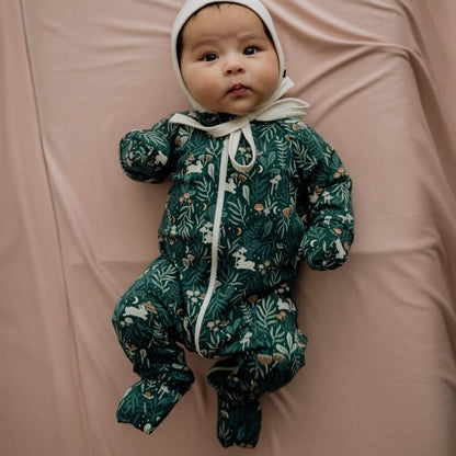 Bamboo Baby Zipper Footed Bodysuit | Outer Space