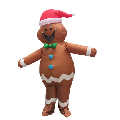 Gingerbread Man Costume for Adults, Christmas Cartoon Doll Outfit