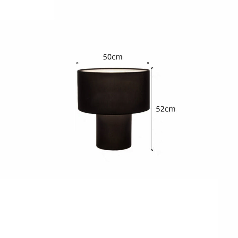 Lampe de table scandinave moderne en tissu – Luminaire décoratif pour chevet et salon avec structure en fer