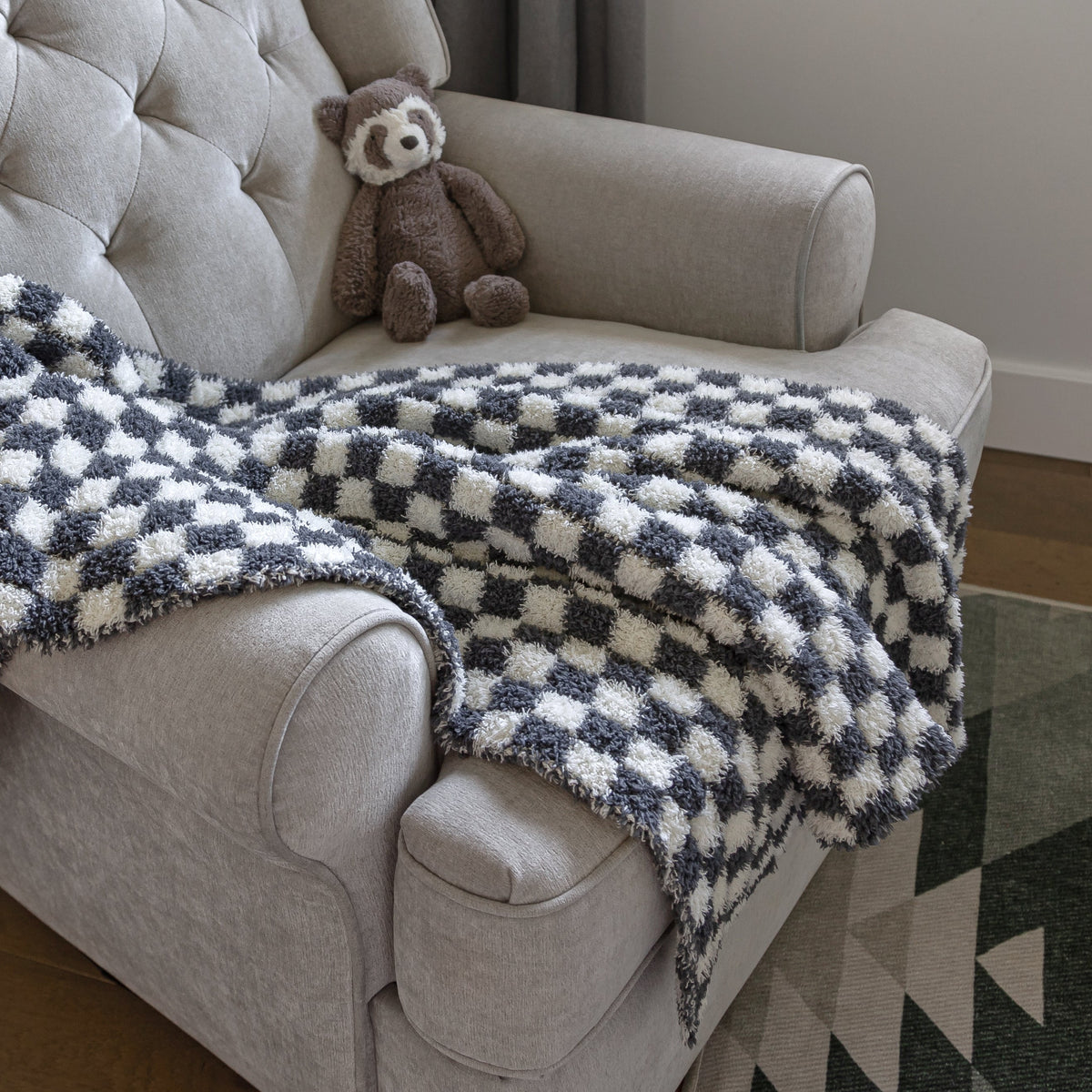 Turbulence & Baby's Breath Check Print Toddler Blanket