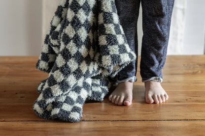 Turbulence & Baby's Breath Check Print Toddler Blanket