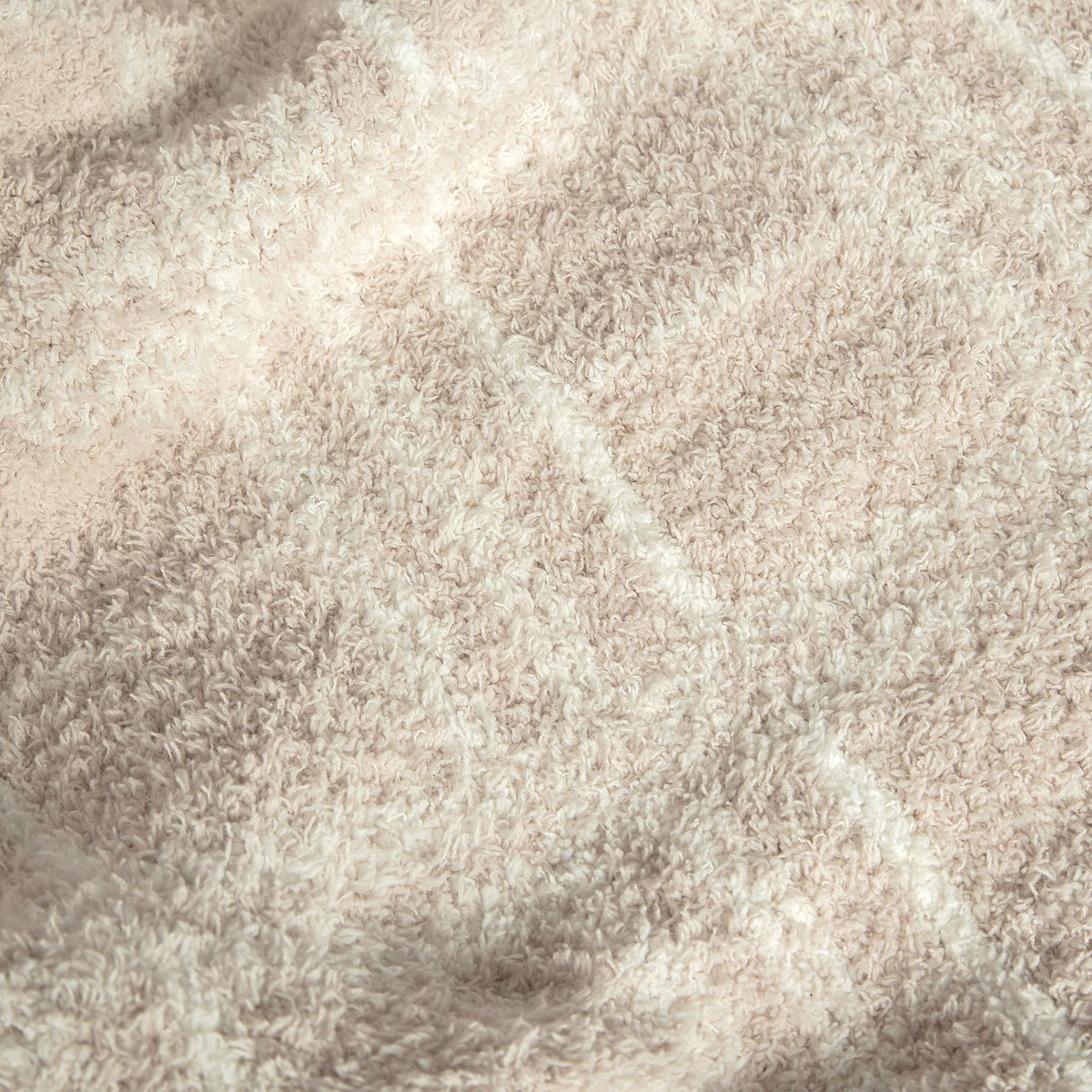 Grand jeté en plaid beige rougissant et blanc