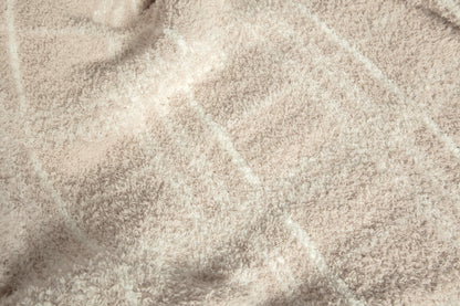 Grand jeté en plaid beige rougissant et blanc