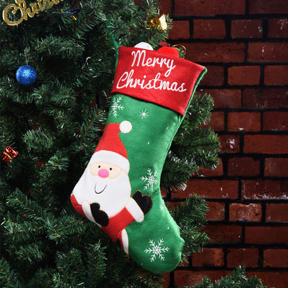 Christmas Stocking Pendant – Elk & Santa Hanging Decoration