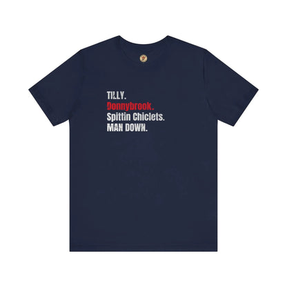 T-shirt Tilly Donnybrook Spittin Chicklets Man Down - Hockey Fight - Maple Stick Hockey Co. - Vrai Fan