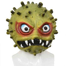 Masque d'Halloween effrayant en latex – Accessoire de tête horreur virus pour cosplay et fêtes costumées