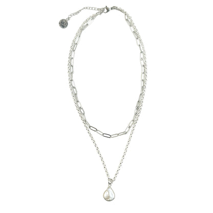 Collier double rang de perles Keshi