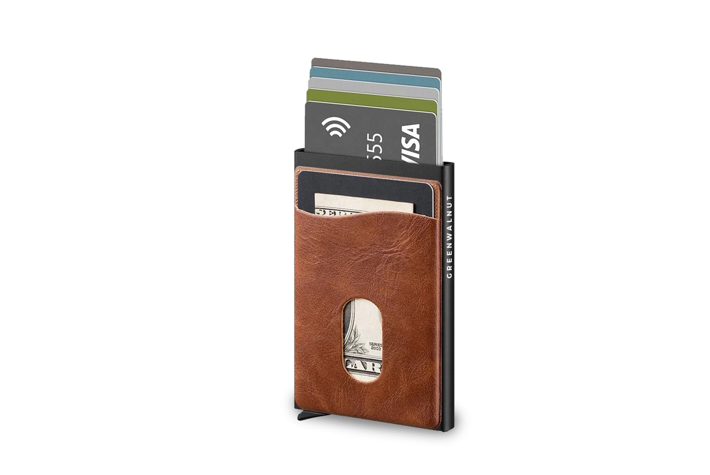 Porte-cartes dépliant en cuir | Portefeuille en cuir | Blocage RFID | Portefeuille minimaliste