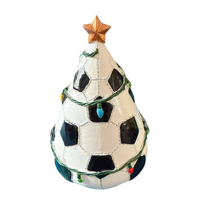 Sports Ball Christmas Tree Figurine - Resin Holiday Tabletop Decoration