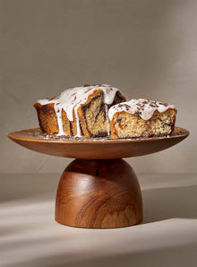 Plateau à gâteau en bois de teck