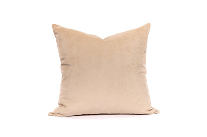 Housse de coussin en velours côtelé couleur camel