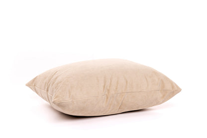 Housse de coussin en velours côtelé couleur camel