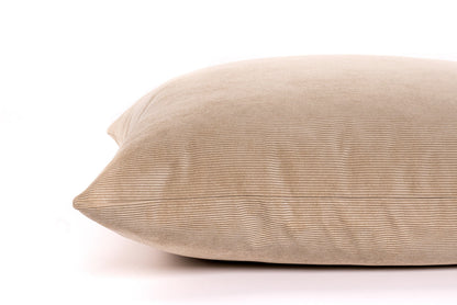 Housse de coussin en velours côtelé couleur camel