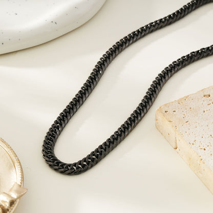 ABASI BLACK : Chaîne à gros maillons en carbone noir