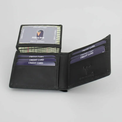 Men’s Cow Leather Wolf Embossed Bifold Wallet