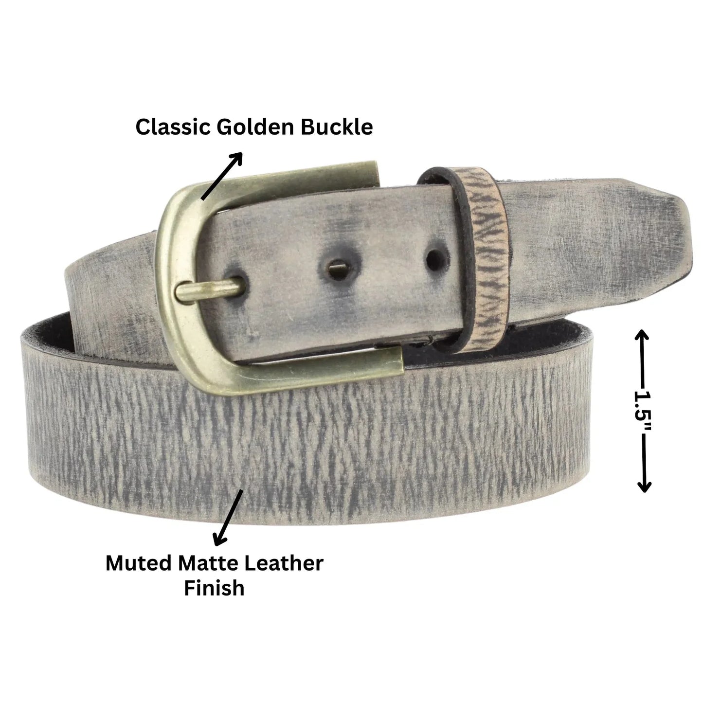 Ceinture classique pour homme en cuir vieilli mat et panaché