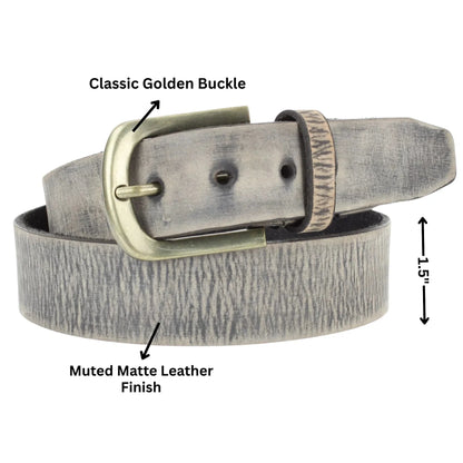 Ceinture classique pour homme en cuir vieilli mat et panaché