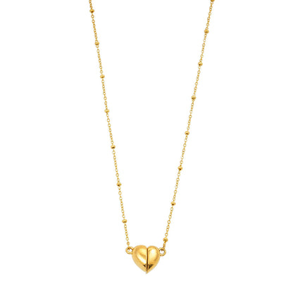 ABNA Gold : Collier de perles « Together Forever » – Mini pendentif aimanté cœur séparable
