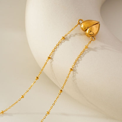 ABNA Gold : Collier de perles « Together Forever » – Mini pendentif aimanté cœur séparable