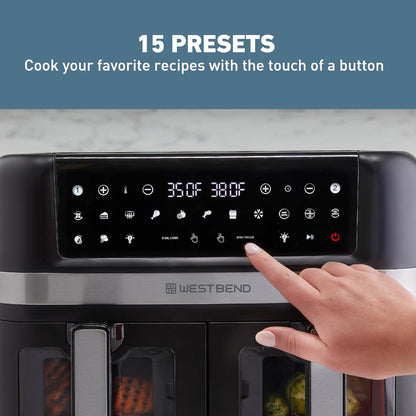 WEST BEND AFWB10BK13 Dual Basket 10QT Digital Air Fryer