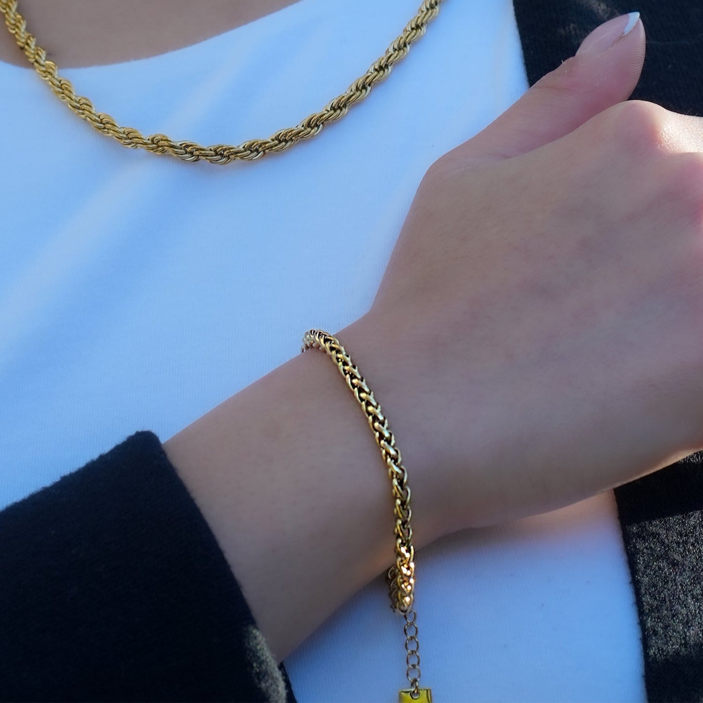 Style ALBANY : Bracelet grosse chaîne dorée