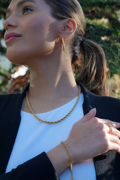 Style ALBANY : Bracelet grosse chaîne dorée