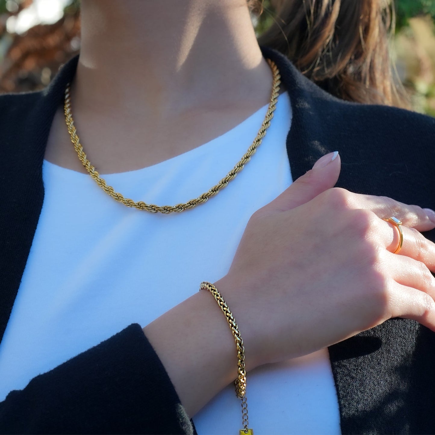 Style ALBANY : Bracelet grosse chaîne dorée