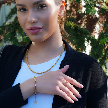 Style ALBANY : Bracelet grosse chaîne dorée