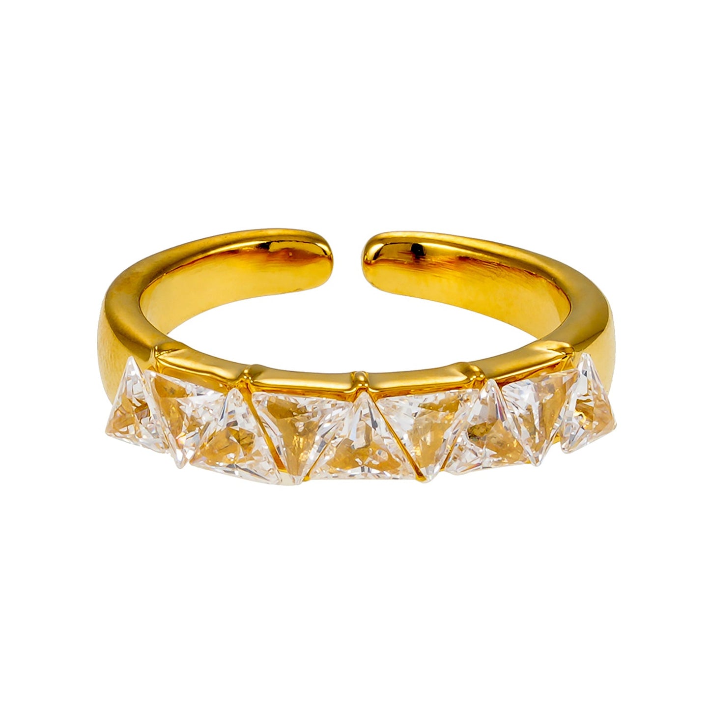 Bague rangée sertie de zircones - Style ALLY Or