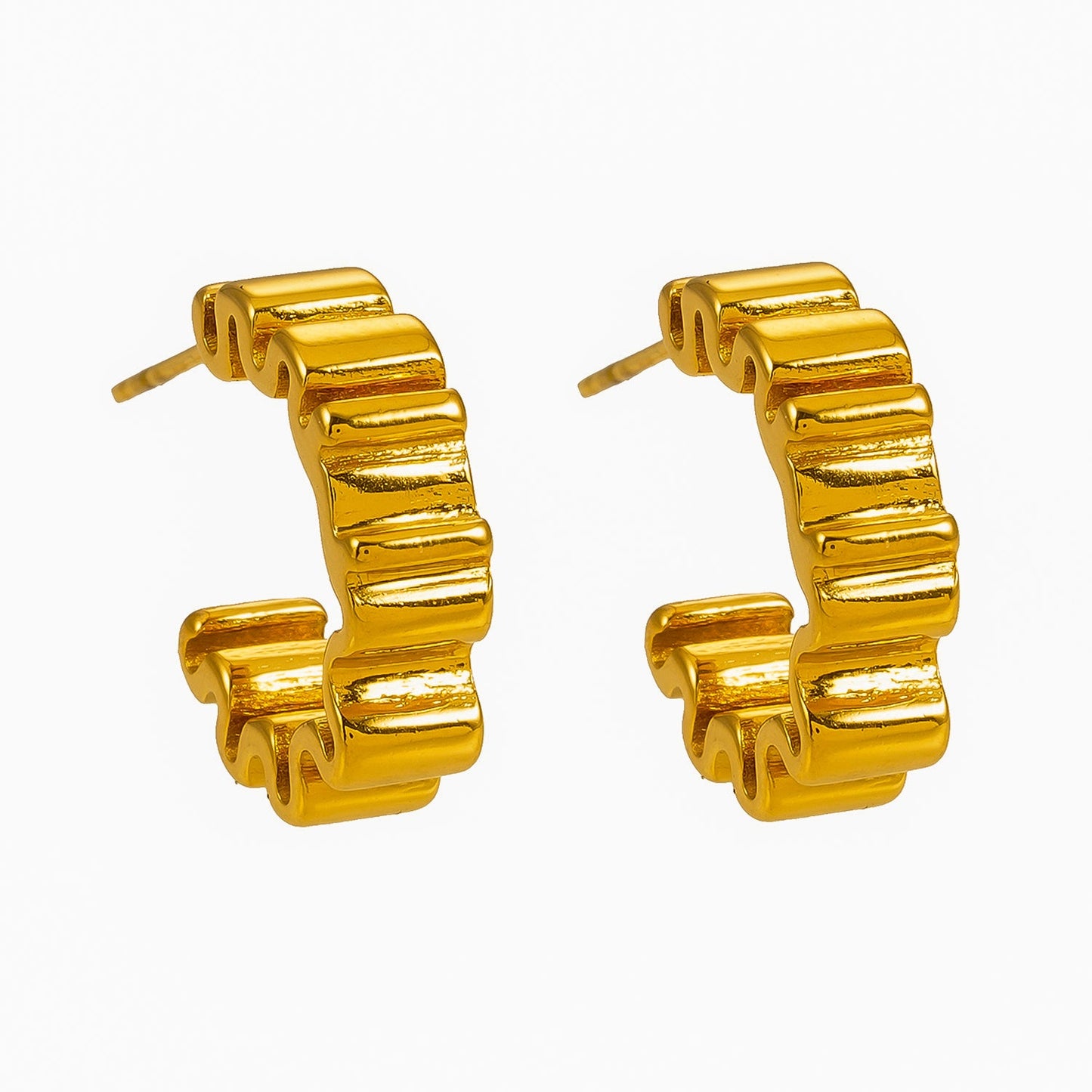 Style ALMORA : Boucles d'oreilles créoles torsadées d'inspiration rétro en or