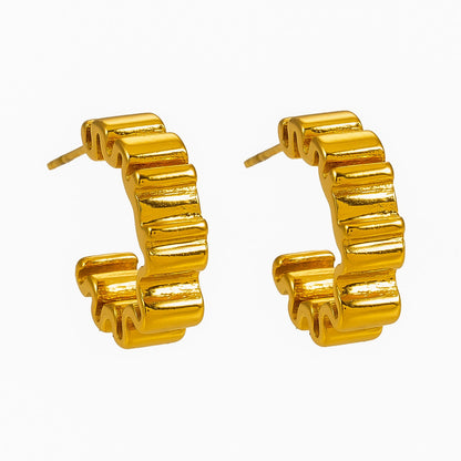 Style ALMORA : Boucles d'oreilles créoles torsadées d'inspiration rétro en or