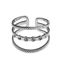 Bague en argent AMALIA triple empilement ornée de zircone