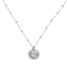 AMASA: Beaded Chain with Star & Pavé Crescent Moon Zirconia Charm - Silver