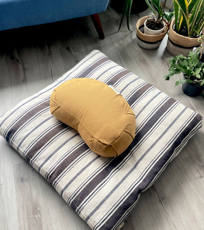 Coussin de méditation naturel en croissant de lune | Or ambre