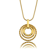 AMELIA Trio Textured Circle Pendants Gold Necklace