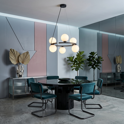 Lustre globe scandinave ANABELLE à 6 lumières pour salle à manger et intérieurs modernes